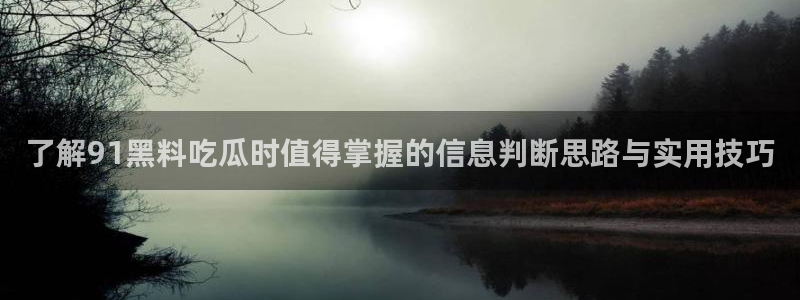 海角吃瓜:了解91黑料吃瓜时值得掌握的信息判断思路与实用技巧